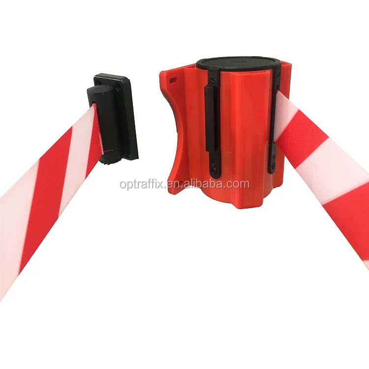 Crowd Control Warehouse 5m Retractable Belt for Crowd Control Fixed on Wall Magnetic Barrier Tape Ribbon