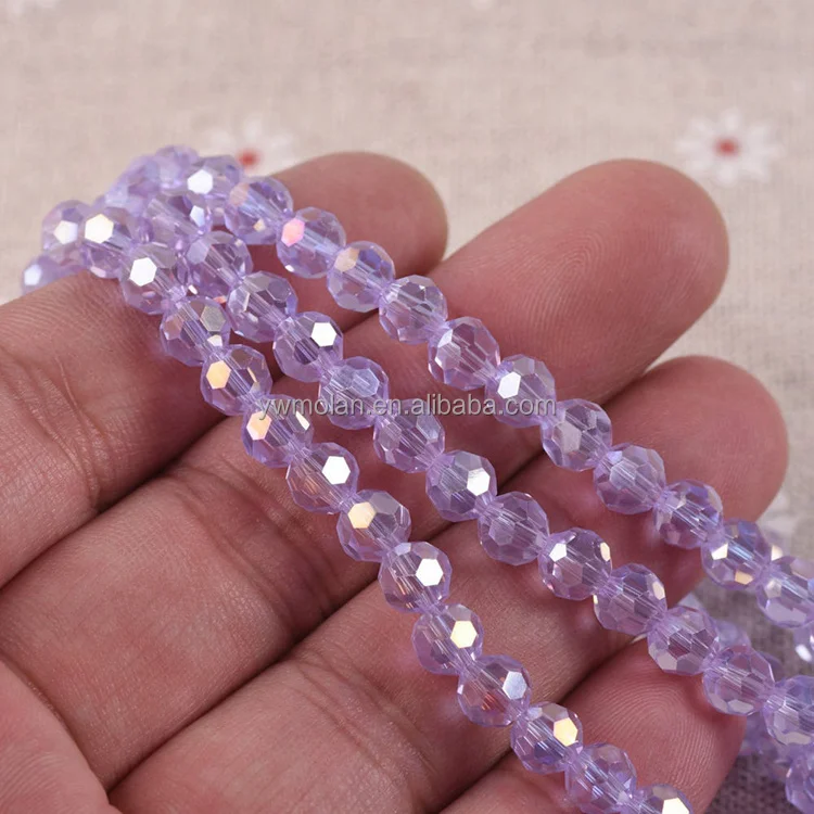 Round 32 Facets Cut Ball AB Plated Colors 3/4/6mm 8mm 10mm Faceted Crystal Glass Loose Spacer Beads Lot For Jewelry Making DIY
