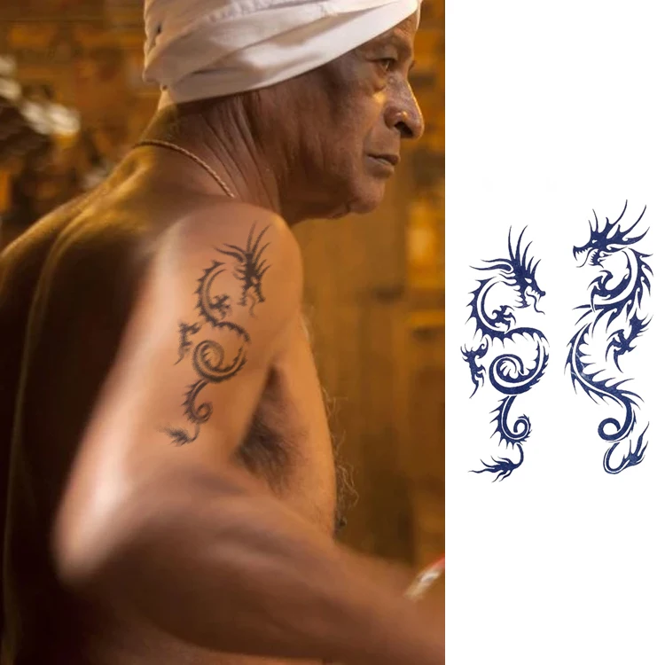 GZ301-400 Lasting 2 Weeks Tattoo Stickers Non Toxic Semi-Permanent Temporary Arm dragon tattoo stickers