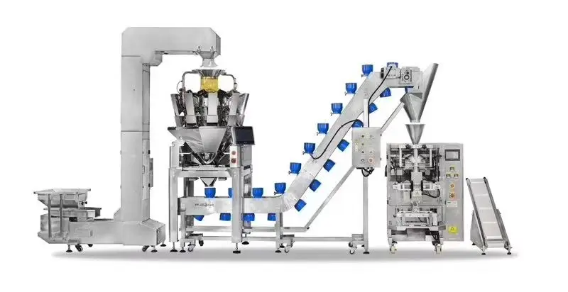 ПЛК 14 головок Multihead Weigher с грибом Малый размер овощей VFFS упаковочная