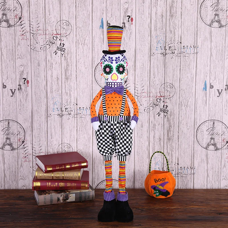 High Quality Halloween Doll Decorations Dia de Muertos Festivals Dia de Spirit Skeleton Face Stuffed Dolls