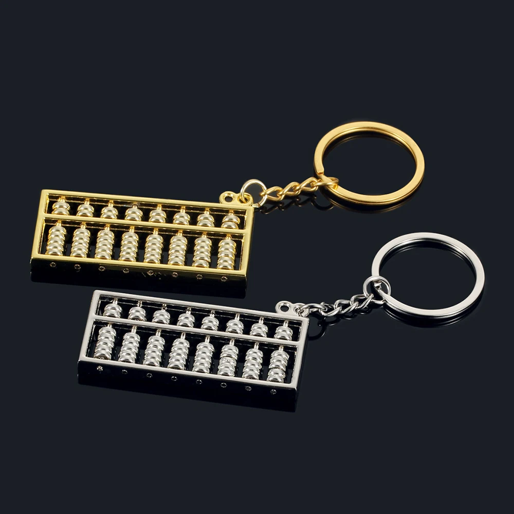 Factory Custom Keychain Metal Abacus Shape Pendant with UV Printing Enamel Alloy and Zinc Material Laser Logo Gift