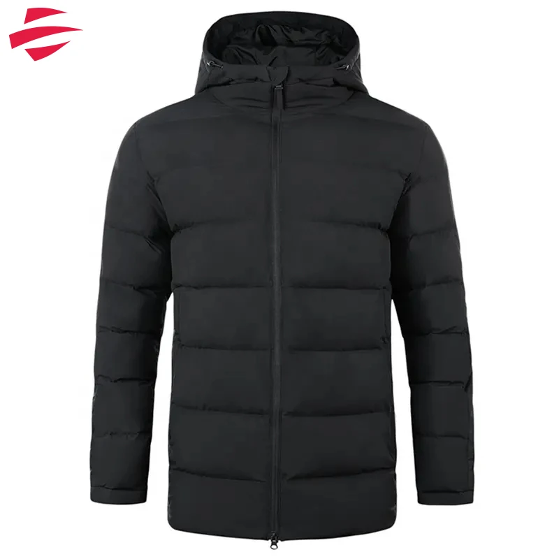 Custom Winter Puffer Jacket Custom Heat Transfer Logo Down Coat Zip up Puffer Jacket for Men