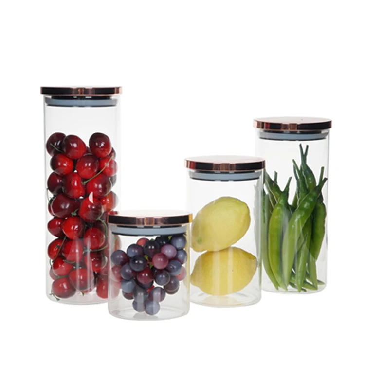 
large high borosilicate glass canister with lid and decal 