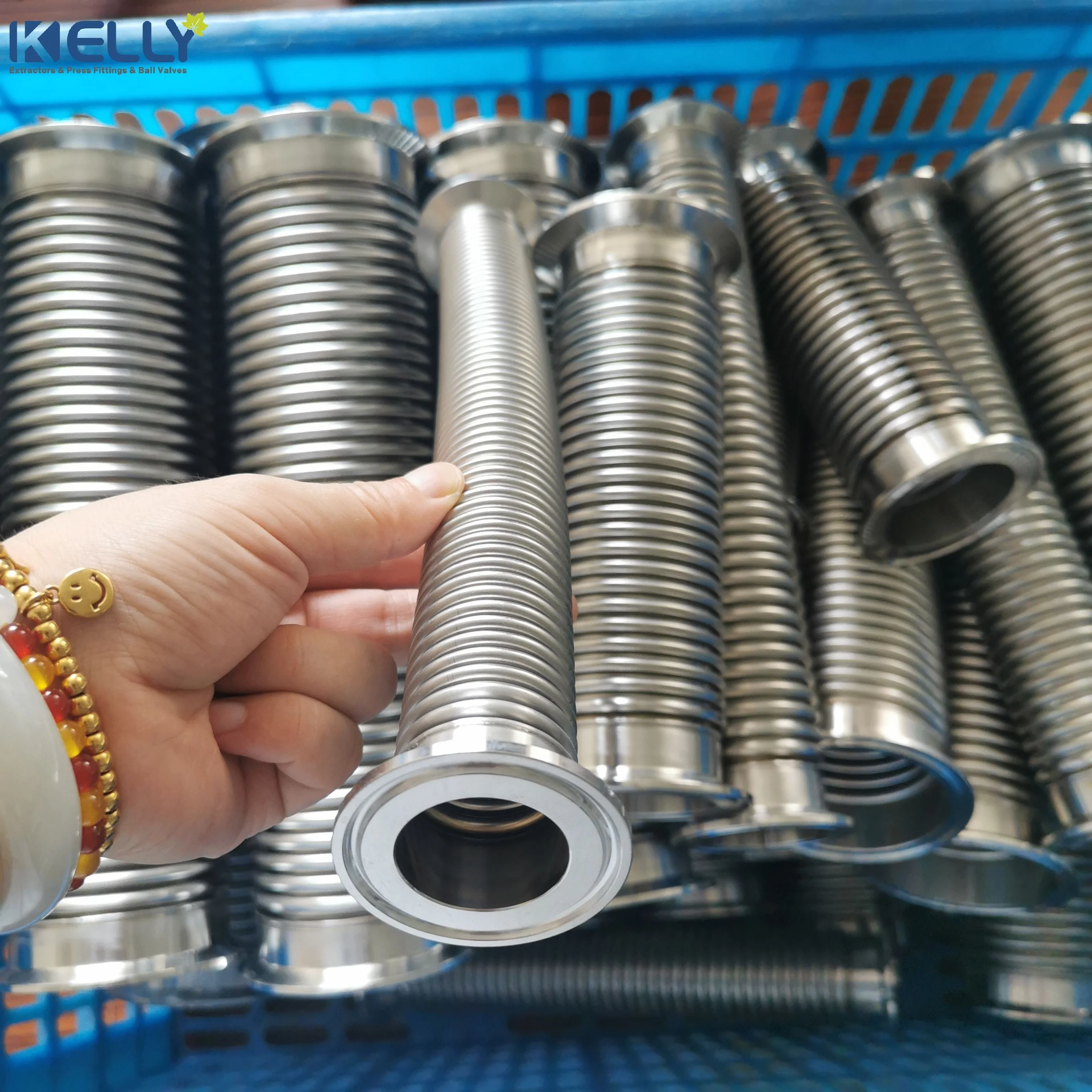 KF50 x 800mm Stainless steel Vacuum pipe Bellow Flexible Hose
