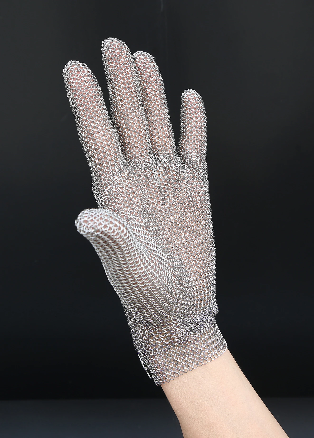 Stainless Steel Metal Mesh Five Finger Glove for Kitchen Butcher Cutting  Shucking Fish Fillet Ring Mesh Glove