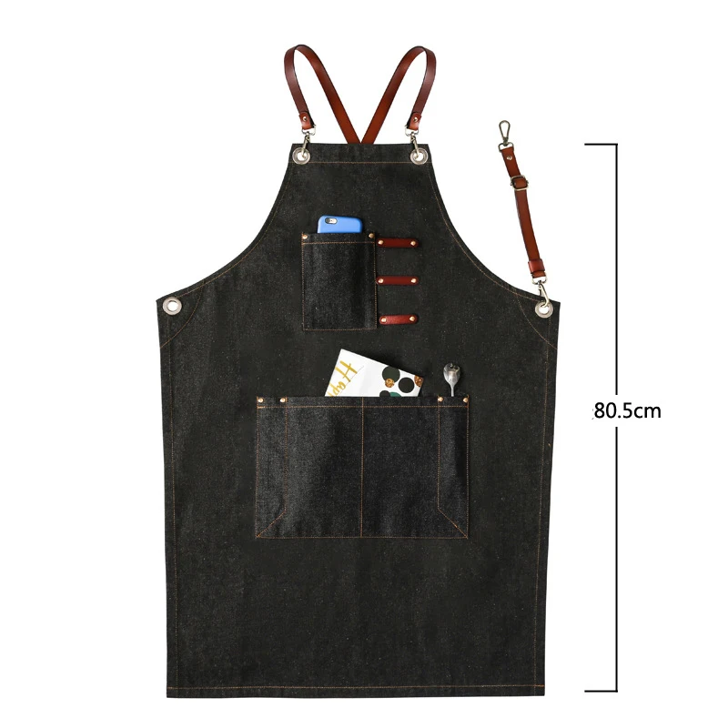 Kitchen Household tools Kitchen Apron For Restaurants custom logo Barista Chef Uniform Work Bar Cafes kitchen Restaurant Apron