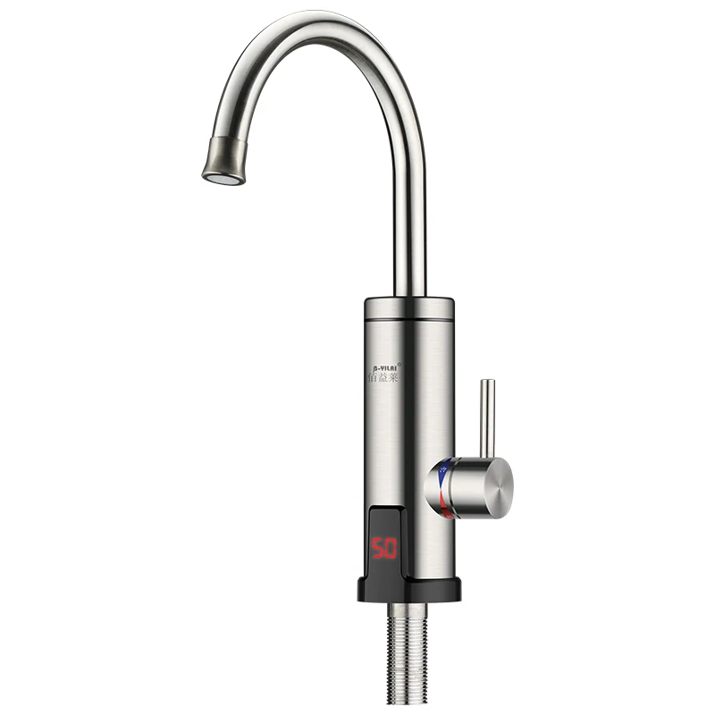 LED digital display Style Kitchen Sink Faucets 304 Stainless Steel 360 rotation  Instant Water Tap Electric Faucet