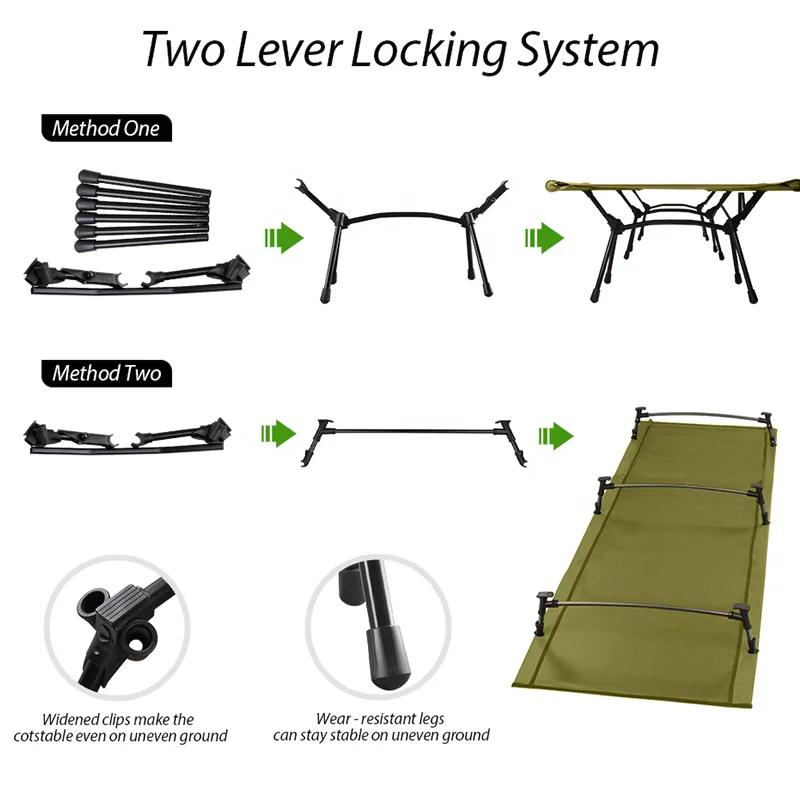 Custom Lightweight Foldable Camping Cot Modern Portable Tent Bed for Outdoor Hiking and Living Room Use