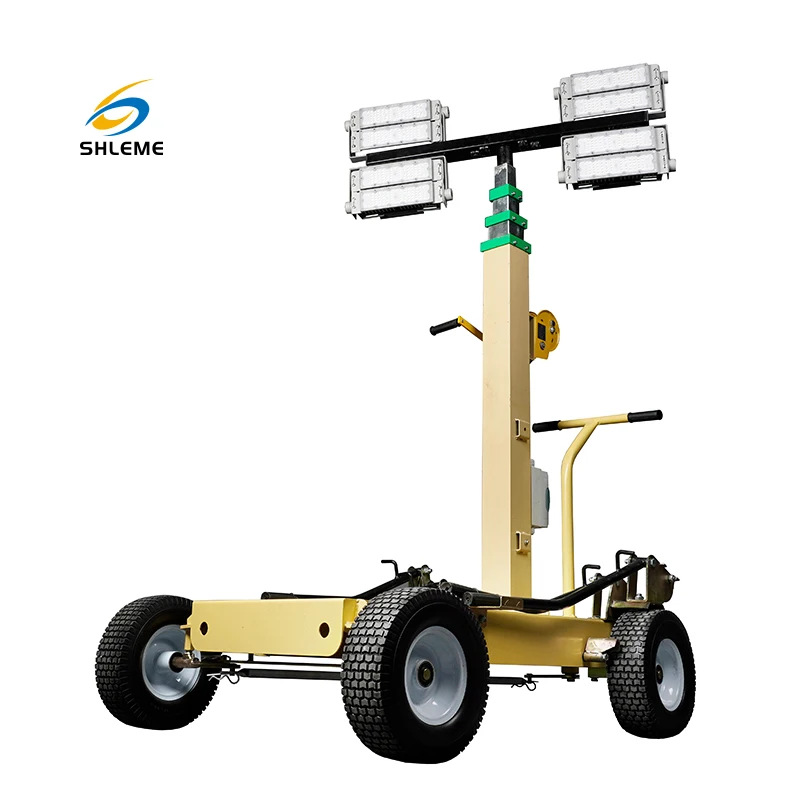 5m mast led sport lighting mobile wanker flood lighting tower with 5kw diesel generator