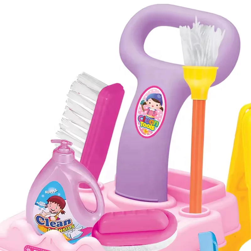 Toyhome Hot Selling Clean Car Toy Pretend Play Cleaner Toys Kids DIY Set Toy Cleaning Set For Girls