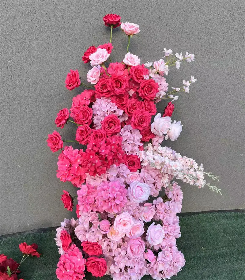 QSLH-SY0258 Customized White Arch Flowers For Wedding Hotel Decoration Gate Flowers, wedding entrance flower row set decoration