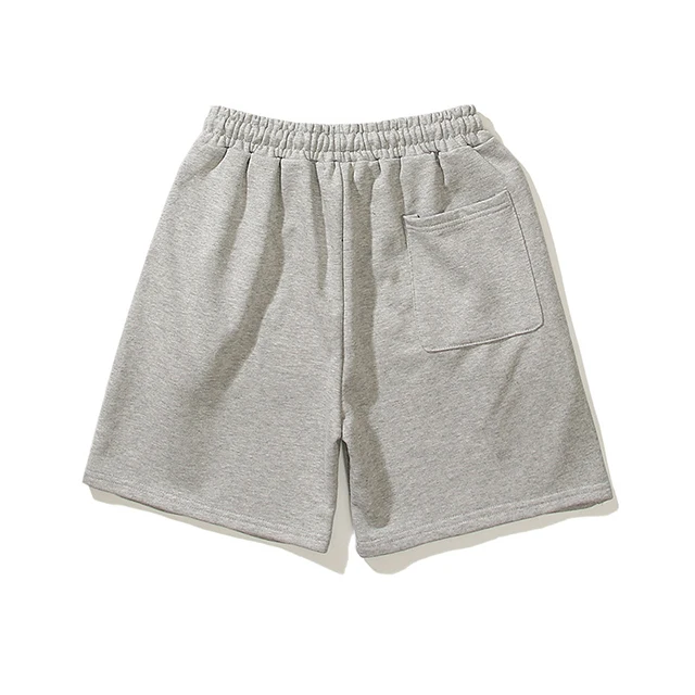 NO MOQ custom offset print cotton hip hop sweat shorts