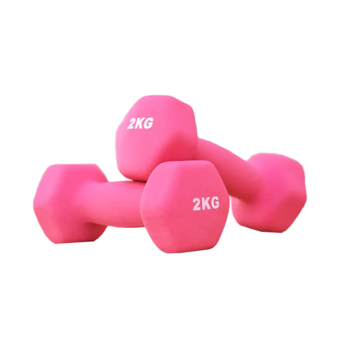 In Stock Quickly Shipping Free Weights Fitness Dumbbells 1kg 1.5kg 2kg Mini Small Pink Red Green Hex Dumbbell Rubber Coated