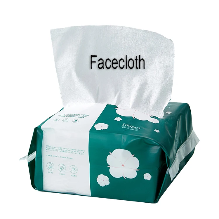 Nonwoven Facecloth Facial Face Towel Cotton Adult Square Plain Texture Disposable Facial Towel