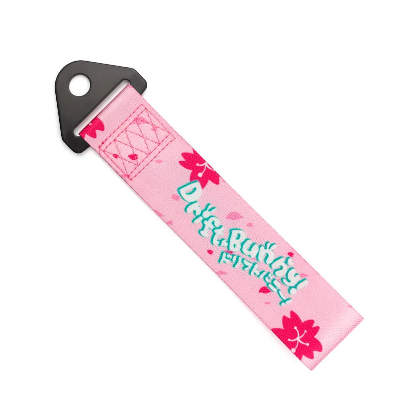 Customized logo pink nylon webbing racing car tow straps for toyota