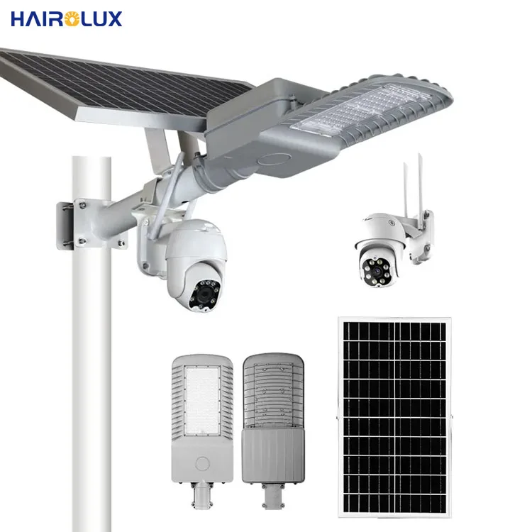 Hairolux алюминиевое светодиодное умное уличное освещение на солнечной батарее с камерой видеонаблюдения все в одном 180 Вт 800 Вт солнечное уличное освещение