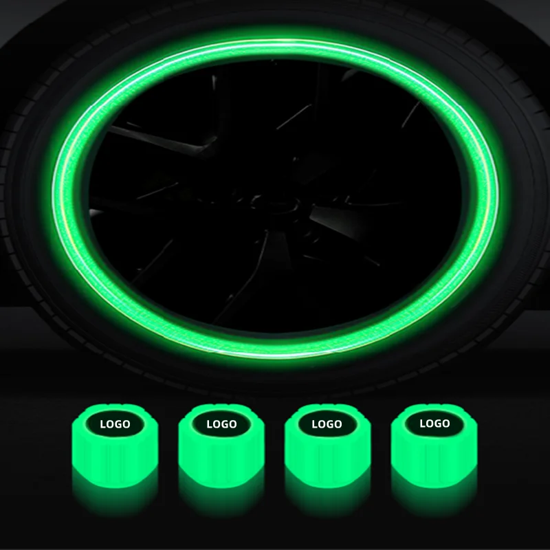 Custom plastic universal set of green luminous automobile logo valve cover