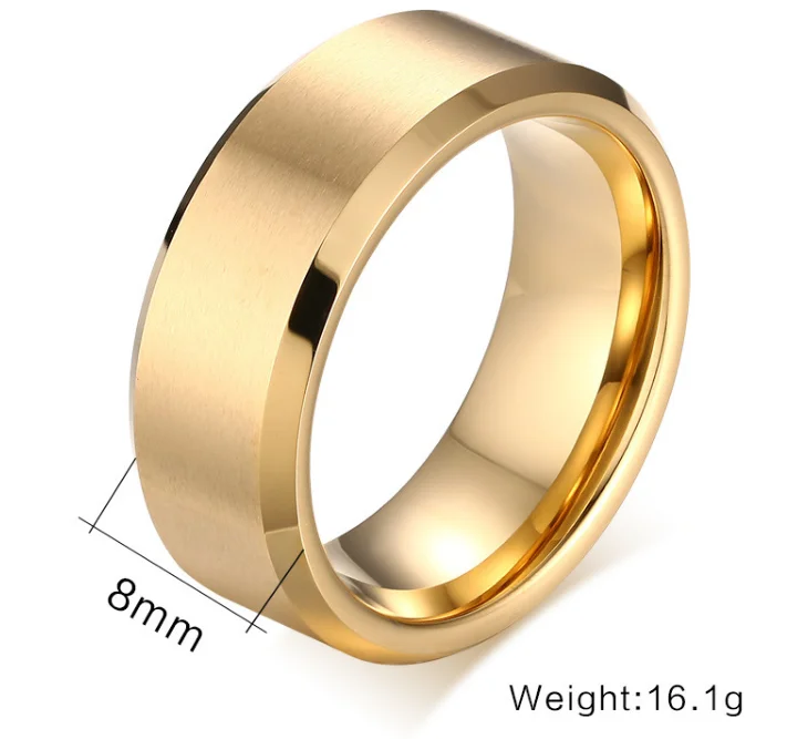 
8mm cool black tungsten ring for men 