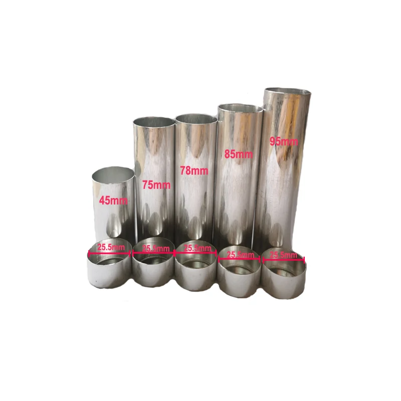 Dental Lab Empty Aluminum Cartridge With Caps For Flexible Beads Denture Inject Acrylic Work Diameter 25.5mm 5 Length Dental Lab