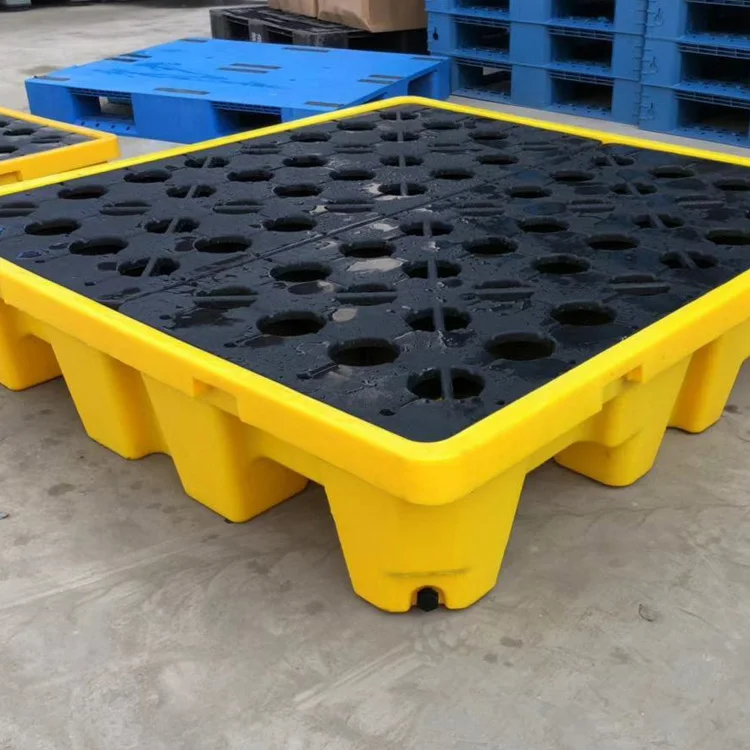 Heavy Duty HDPE  4 Drums Spill Pallet For Petroleum Wholesale Heavy Duty 2 Drums Spill Plastic Pallet