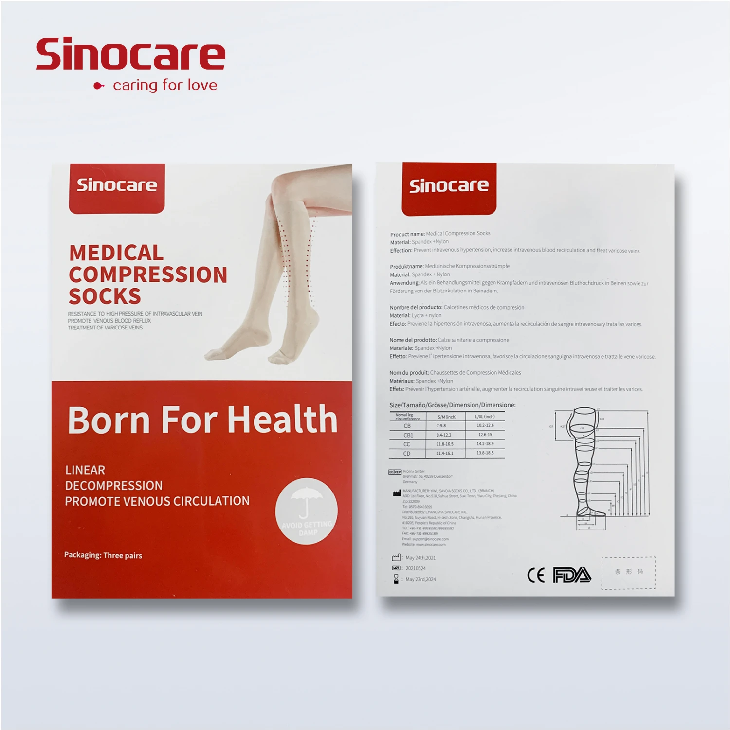 Sinocare Medical Sport Compression Socks Varicose Veins Compression Socks Varicose Veins Sock