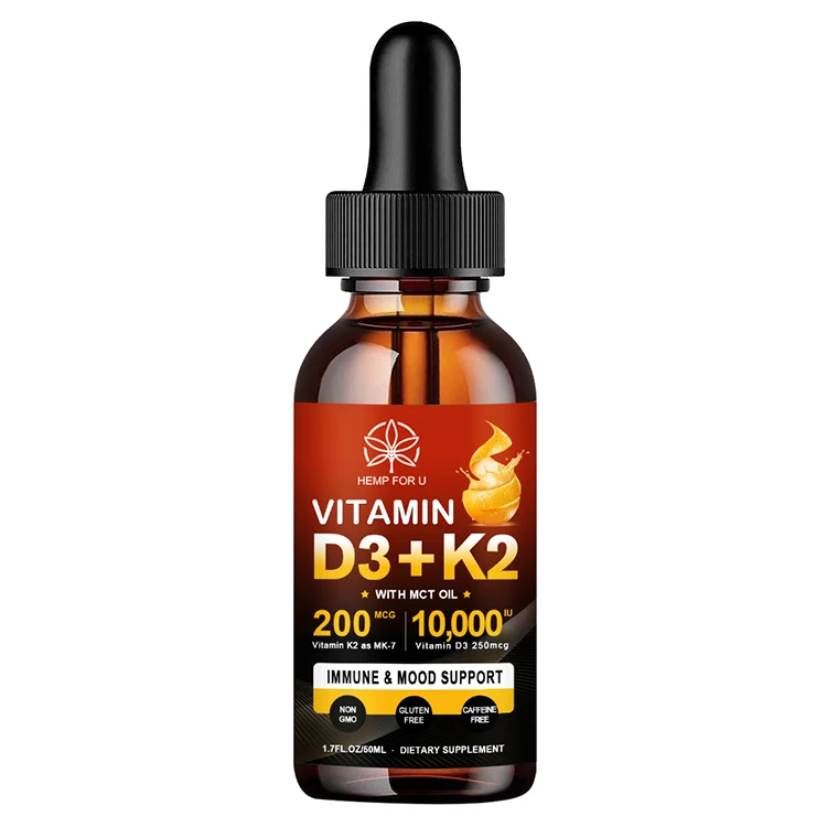 Vitamin D3K2 Drops Promote Bone Development Calcium Supplement Prevent Fractures Protect The Heart Vitamin D3 Health Oil GMP HFU