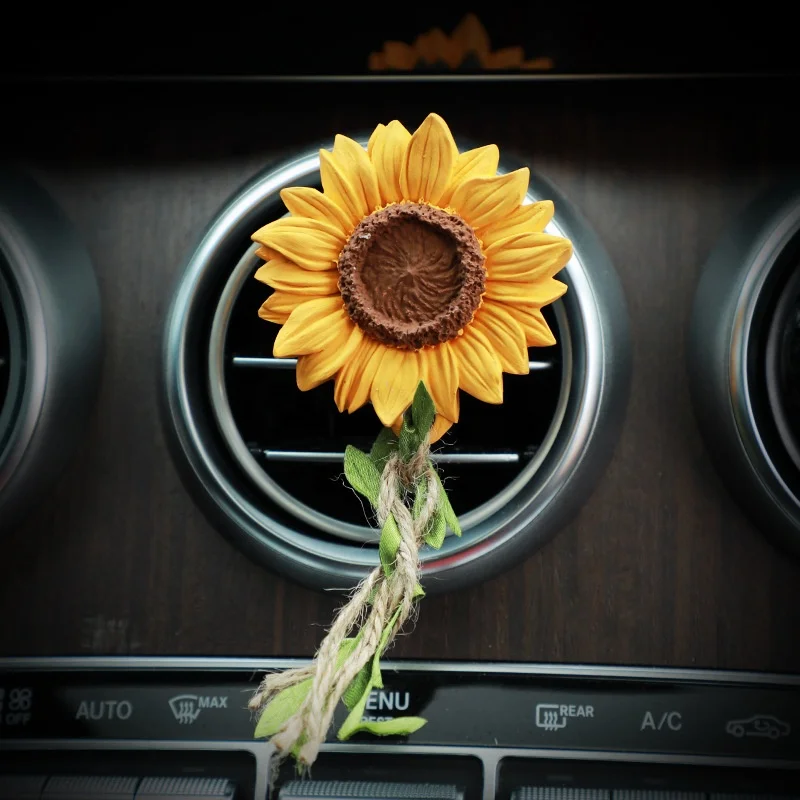 Auto Decoration Supplies Creative Hanging Sunflower Car Pendant Ins Fresh Flower Fragrance Plaster Car Aromatherapy