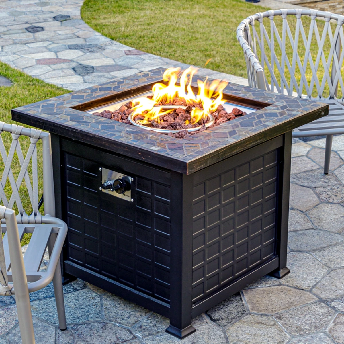 Popular And Cheap 50000 BTU Square Table Propane Gas Fire Pit for Home And Garden