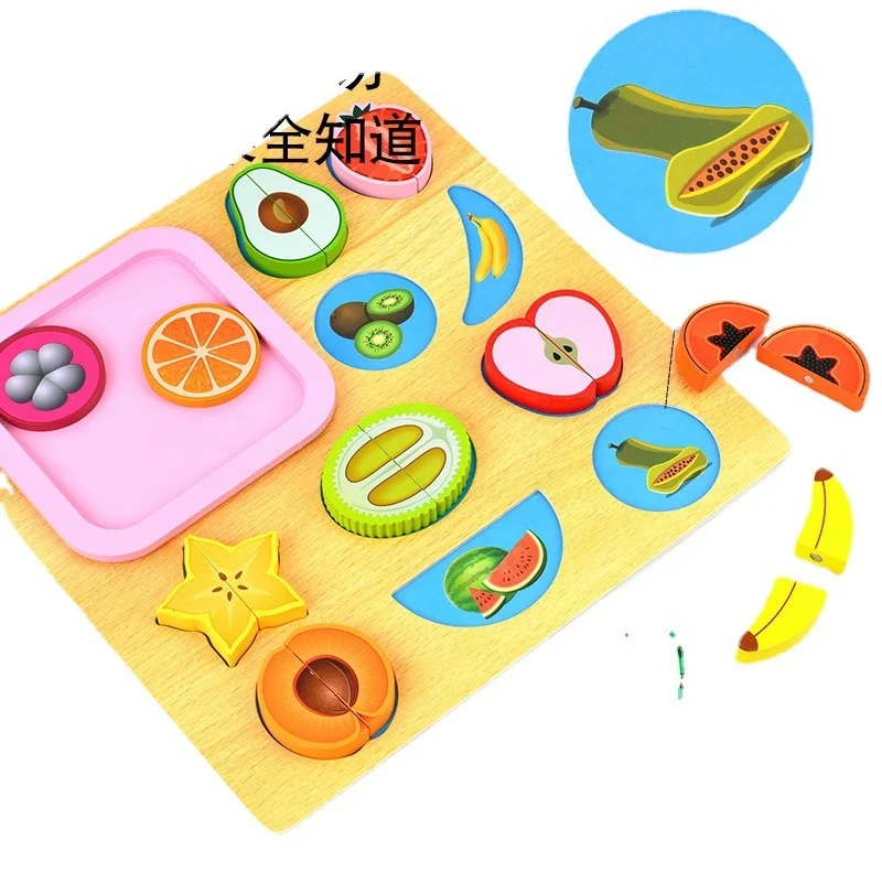 slice music fruit vegetable cognition pair play every family meal kitchen wooden puzzle early education toy