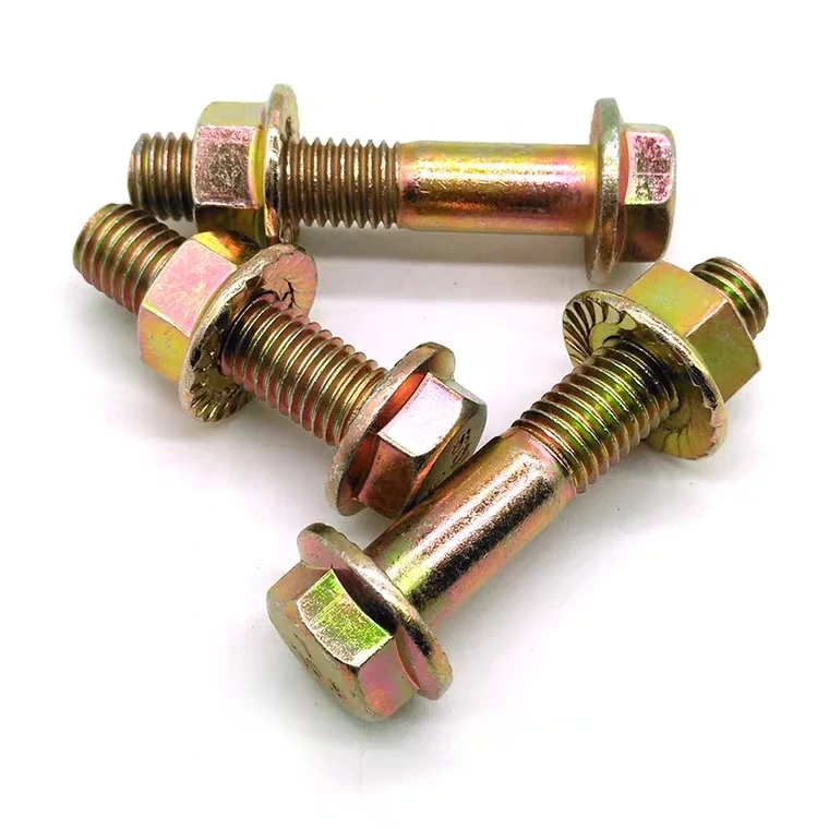 
Factory Galvanized/Black steel 8.8/10.9 grade Hex flange bolt DIN 6921 