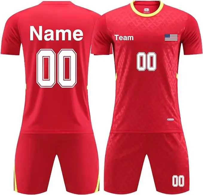 Custom Polyester Breathable Mens Sports Football Jersey Soccer Uniforms Sets Soccer Wear Jersey Set Football Kits Full Set