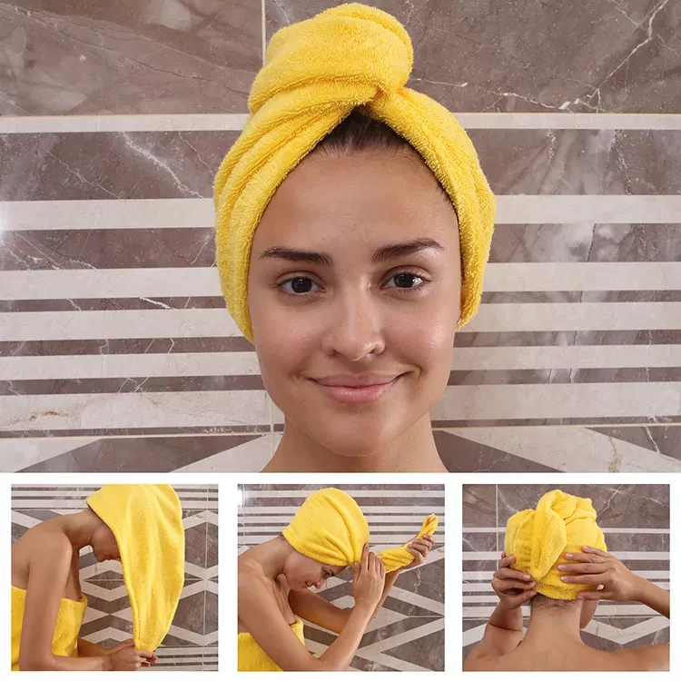 Custom Personalized SPA Women's Super Absorbent Quick Dry Soft Magic Turban Microfiber Towel For Hair