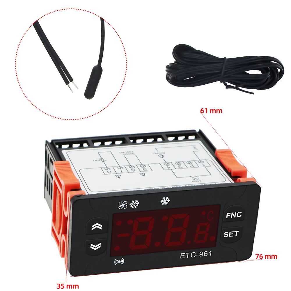 Thermostat Incubator Electronic Digital Display Temperature Sensor STC-1000 Temperature Controller