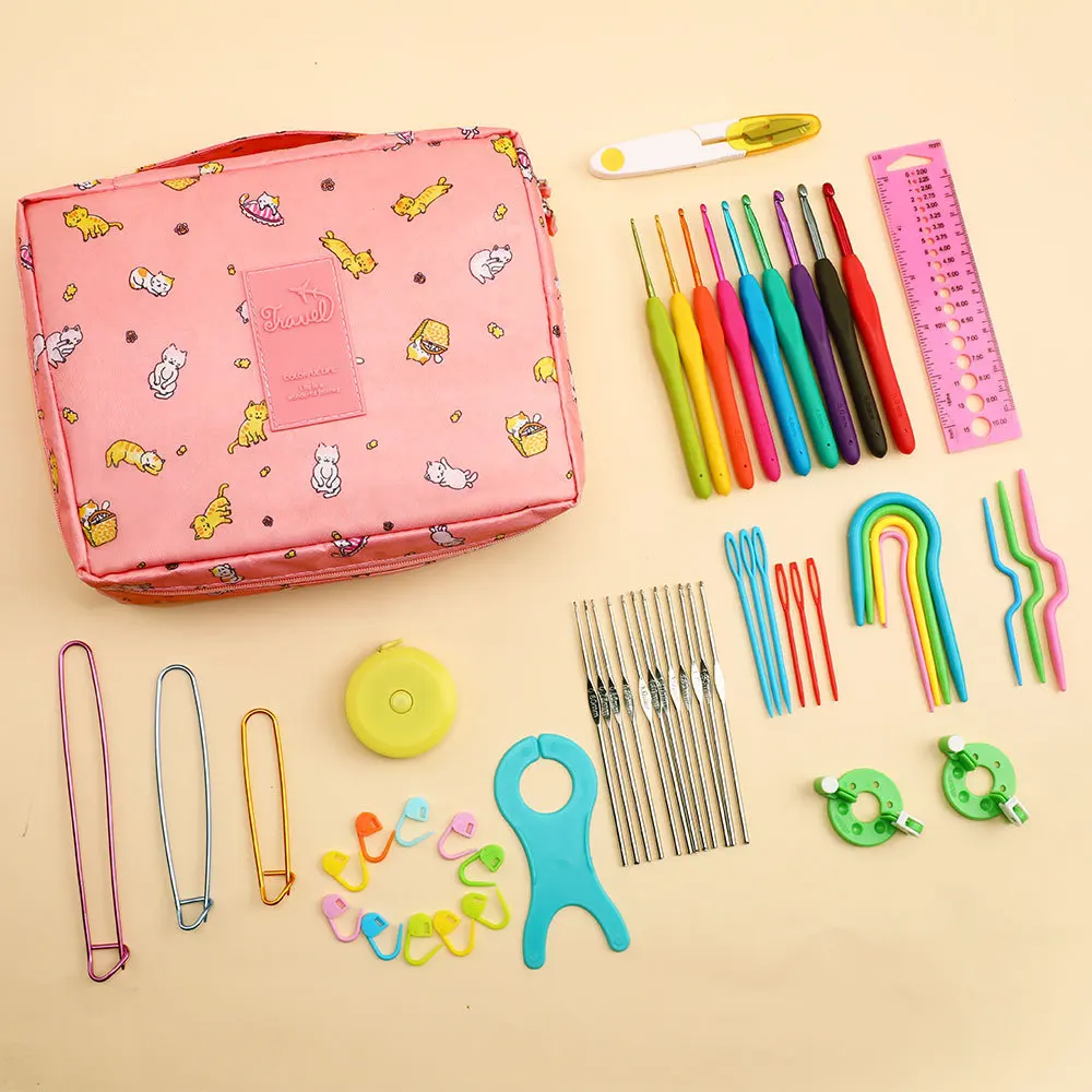 Crochet Accessories Set Including Ergonomic Hooks Knitting Needles Sewing Diy Crafts Accessories Crochet Hooks Yarn Set