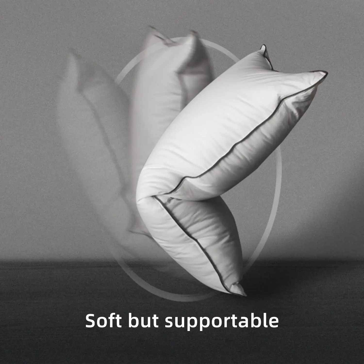 Hotel Collection Luxury Hungarian Goose Down and Down Alternative Pillow with 100% Cotton Shell Soft Fluffy Goose Down Pillow