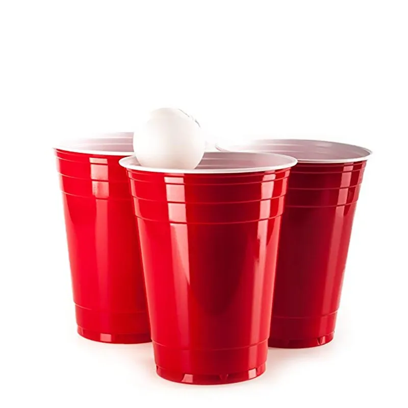 16OZ Red PP Disposable Plastic Beer Pong Set Cup for Party Game