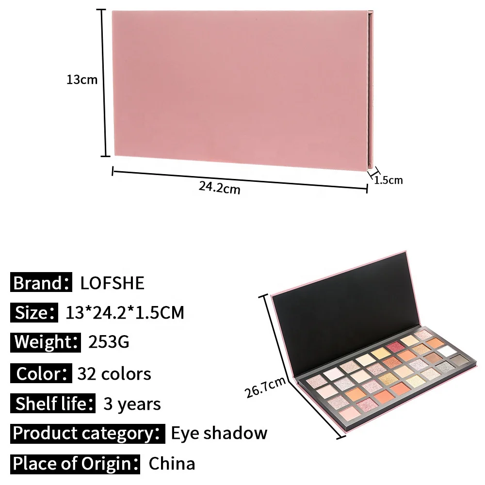 Dropshipping No Logo 32 Color Eyeshadow Palette Makeup Private Label Matte Cosmetics Custom Spot Eyeshadow