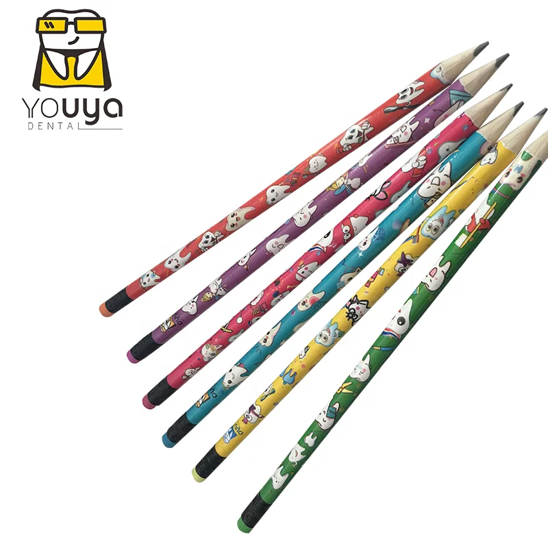 2021 Personalized 3D Tooth Round Pencil With Eraser For Dental Gift
