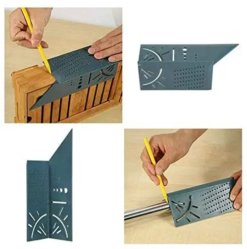 Three-Dimensional Scale Ruler Woodworking Stop-Type Ruler MultiFunction Measuring Tool for Builder/Carpenter/Craftsmen/Architect