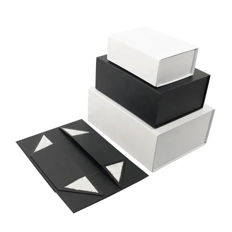 Wholesale Plain Square Collapsible White Magnetic Paper Gift Box Shoe Box Magnetic