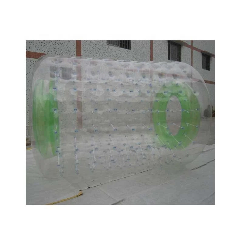 Transparent Inflatable Cylinder Human Water Bubble Ball Pvc Floating Roller Aqua Zorbing Ball Walk On Transparent  Zorb Ball