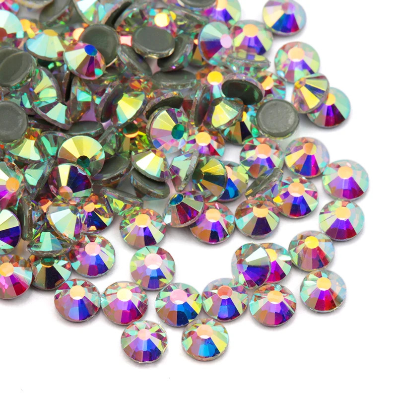 Wholesale Bulk Ab Dmc Quality Stone Flat Back Hot Fix Glass Crystal Rhinestones