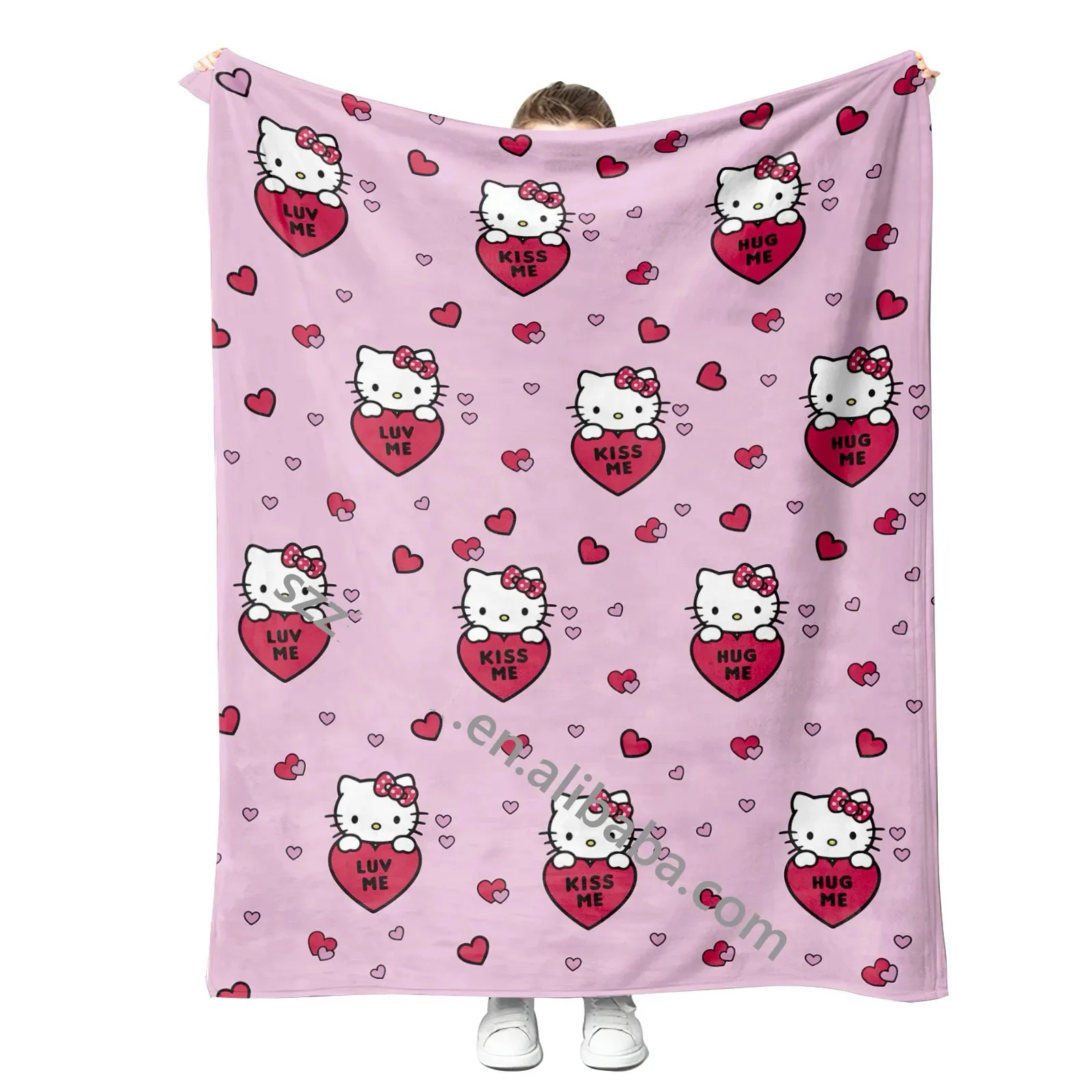 Factory Hello Kt Cat Blanket Cute Baby Nap Blankets Hot Sanrioed Soft Warm Skin-friendly Flannel Anime Pattern Bedding Supply