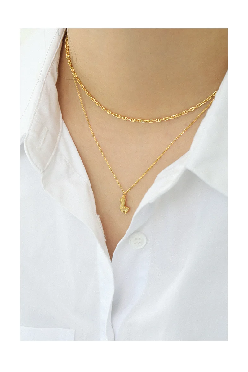 Wholesale Jewelry 925 Sterling Silver Jewellery Coffee Bean Pig Nose Chain Women Men Choker Necklace