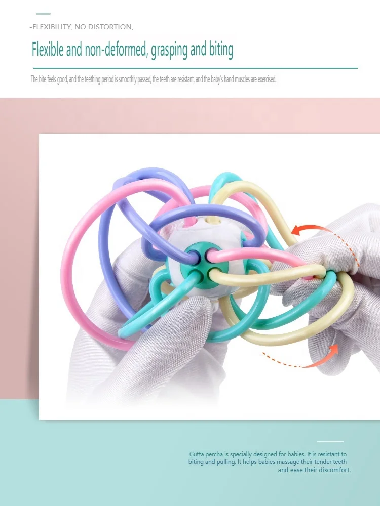 Wholesale Silicone Teether Baby Rattle And Teethers Toys Food Grade Teething Toys For Newborn