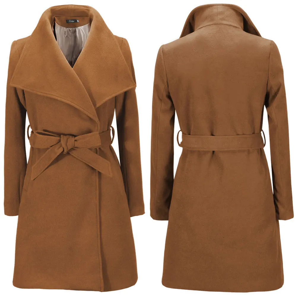 Winter New European And American Woolen Coat Slim Long Woolen Coat Women