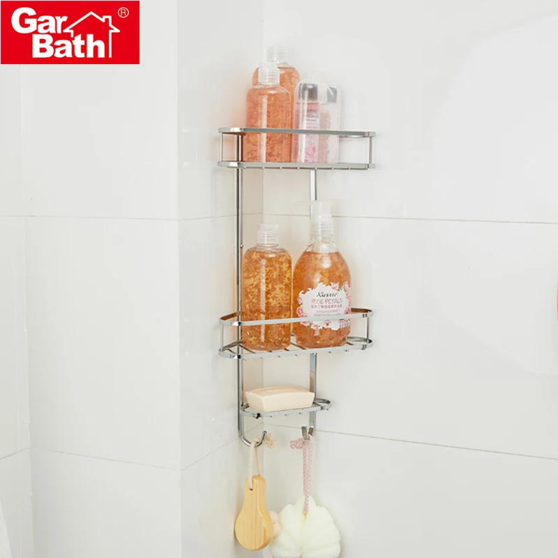 Wall hanging removable corner metal iron wire shower caddy bathroom shelf rack