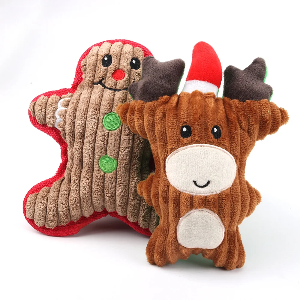 
Manufacturer wholesale bear snowman santa claus squeaky pet dog christmas plush toys 