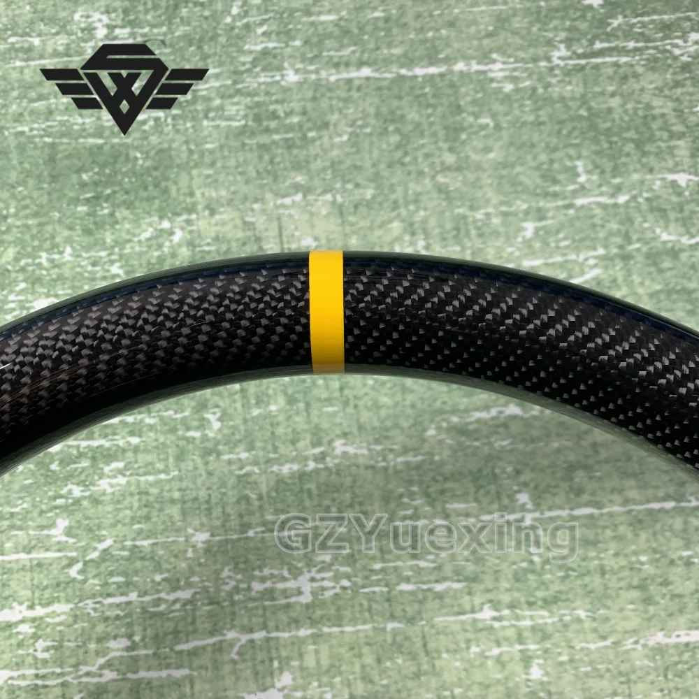 For Mercedes Benz AMG Steering Wheel C CLASS 809 W204 C63 W212 W218 W207 W172 Yellow Stitching Carbon Fiber Steering Wheel ACC